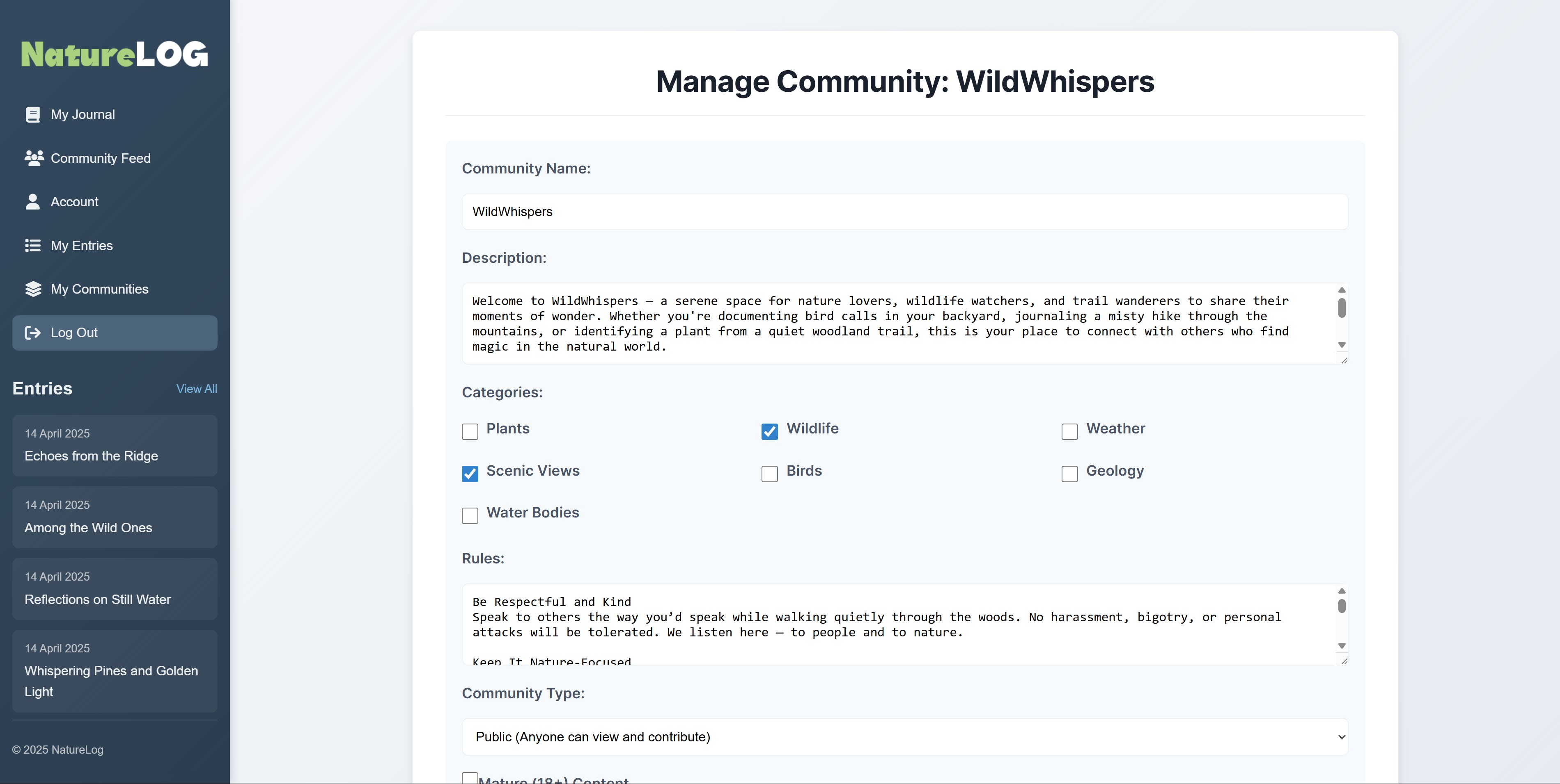 Community manage