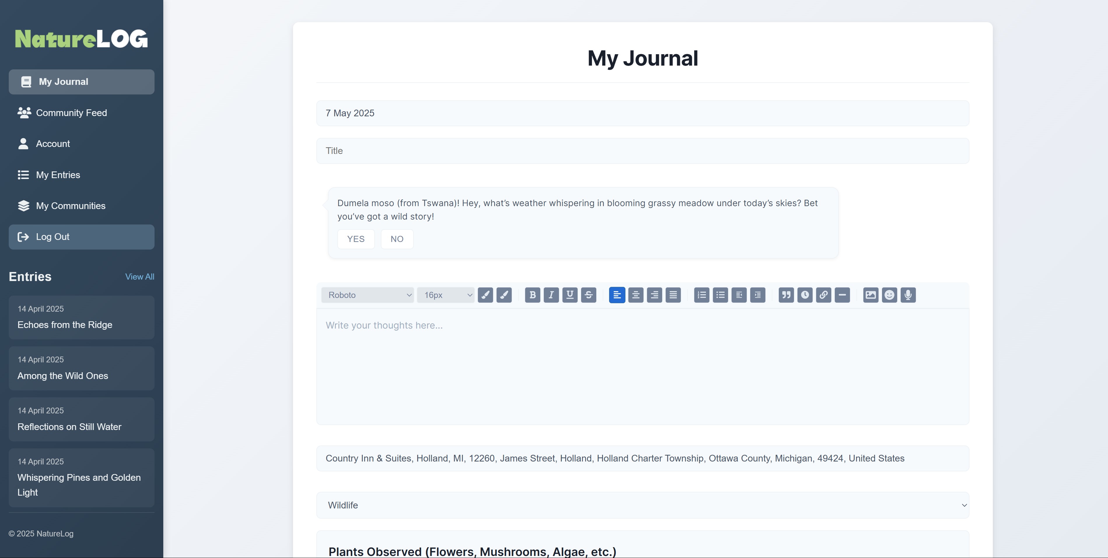 My journal